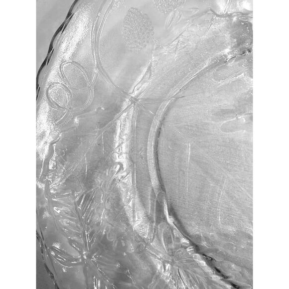 Anchor Hocking Heavy Glass Oval Embossed Grapes Leaves Berries Platter 17.75" - Picture 9 of 11